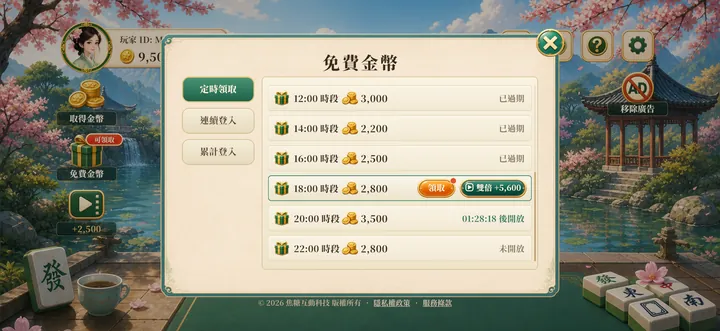 每2小時領金幣